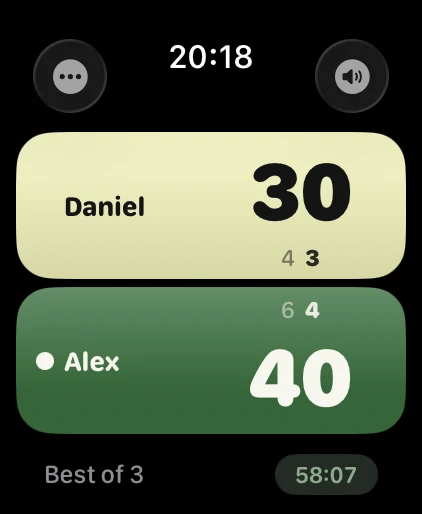 The live score on Apple Watch